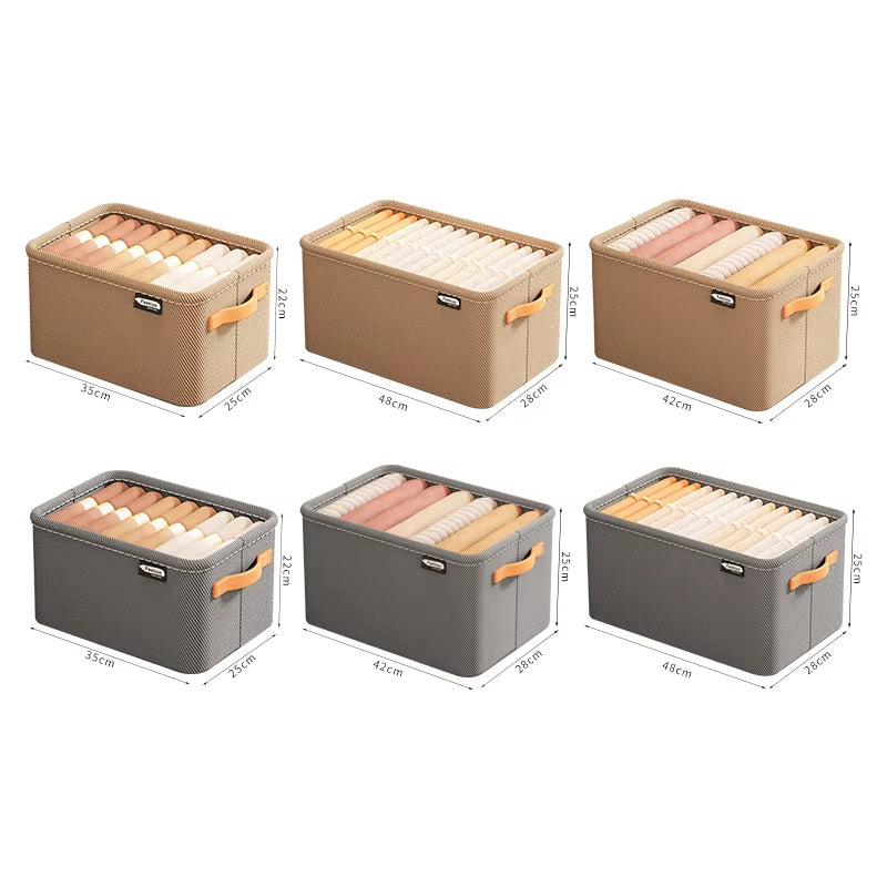 Organizador de Armario Plegable para Ropa - Caja de Almacenaje Apilable con Asas