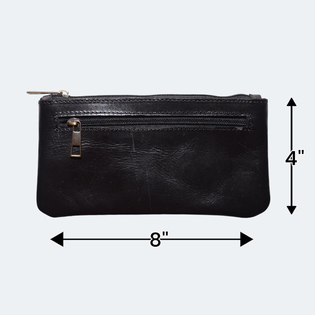 Estuche de Piel Vintage para Bolígrafos y Lápices - Neceser Retro para Trabajo y Universidad
