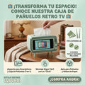 Soporte móvil retro TV con caja de pañuelos estilo vintage años 80