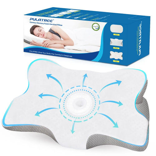 Almohada Cervical Ortopédica de Espuma Viscoelástica - Alivio de Cuello y Hombros