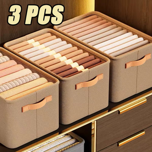 Organizador de Armario Plegable para Ropa - Caja de Almacenaje Apilable con Asas