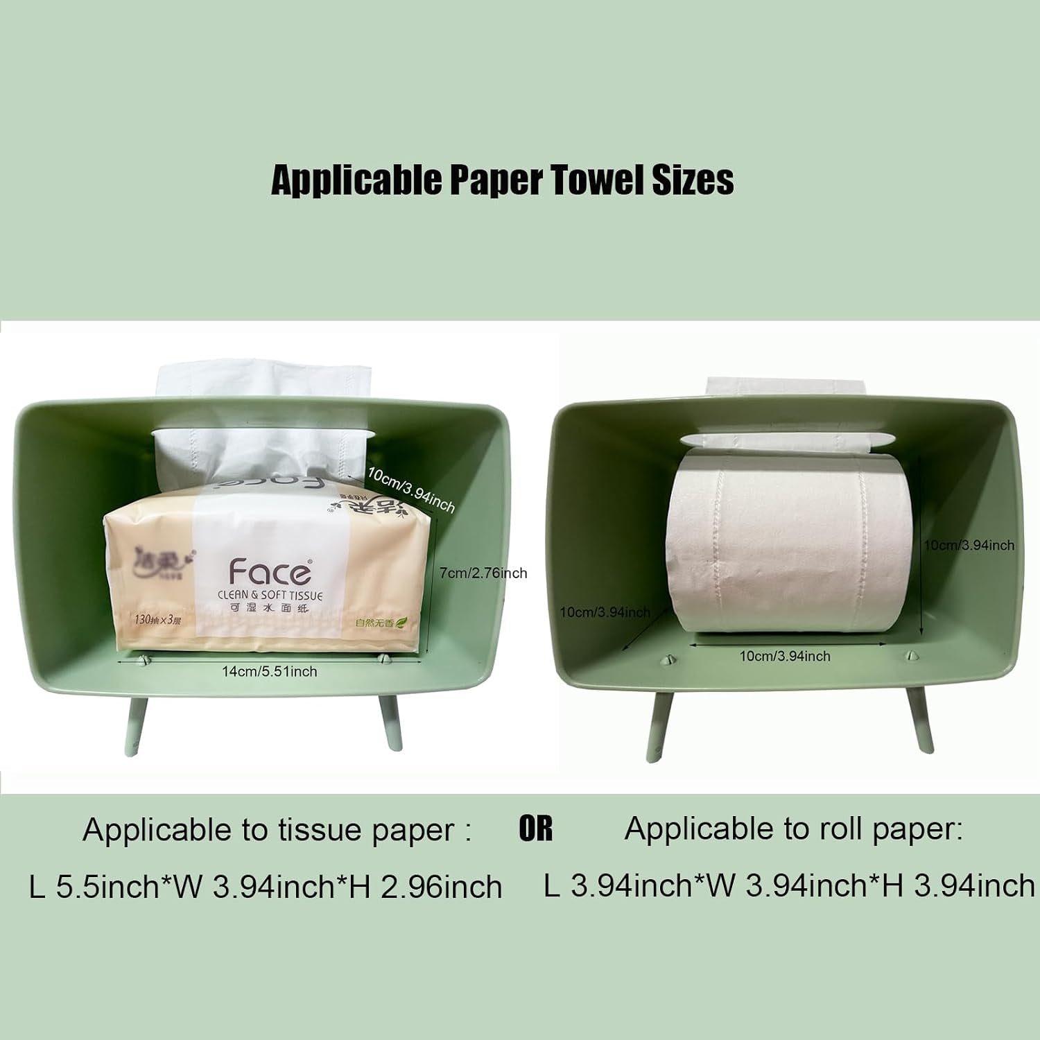 Fun Cute TV Tissue Box Holder,Multi Functional Square Tissue Box Cell Phone Holder for All Smartphone Toilet Paper Napkin Box Desktop Decoration for Room Bathroom Kitchen Dining (Green)