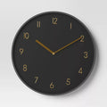 Reloj de Pared Negro y Dorado Vintage 40cm