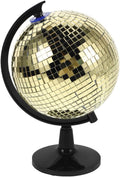 Bola de Discoteca Decorativa Dorada - Escultura de Globo Espejado para Escritorio